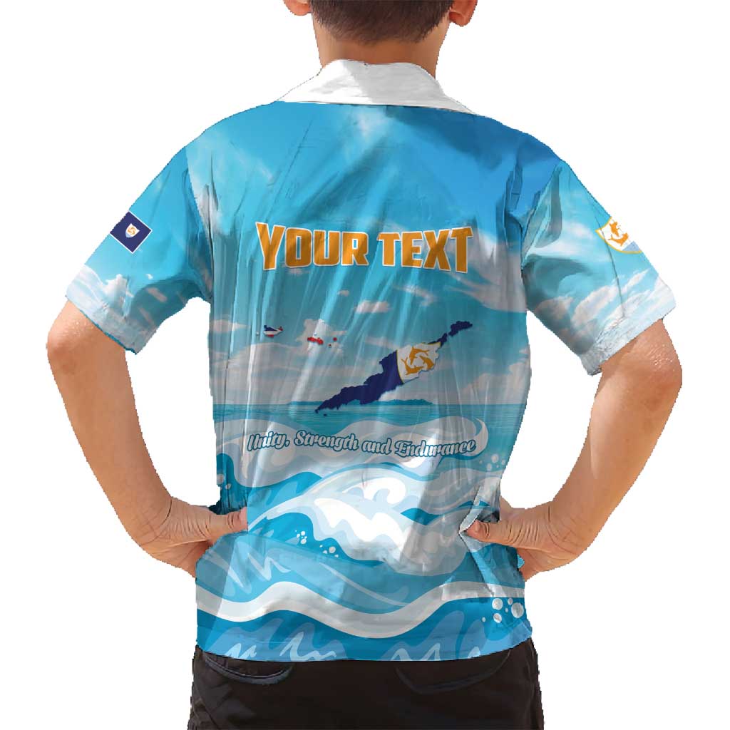 Personalized Anguilla Family Matching Puletasi and Hawaiian Shirt Three Orange Gold Natural Dolphins