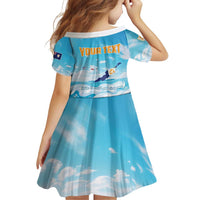 Personalized Anguilla Family Matching Puletasi and Hawaiian Shirt Three Orange Gold Natural Dolphins