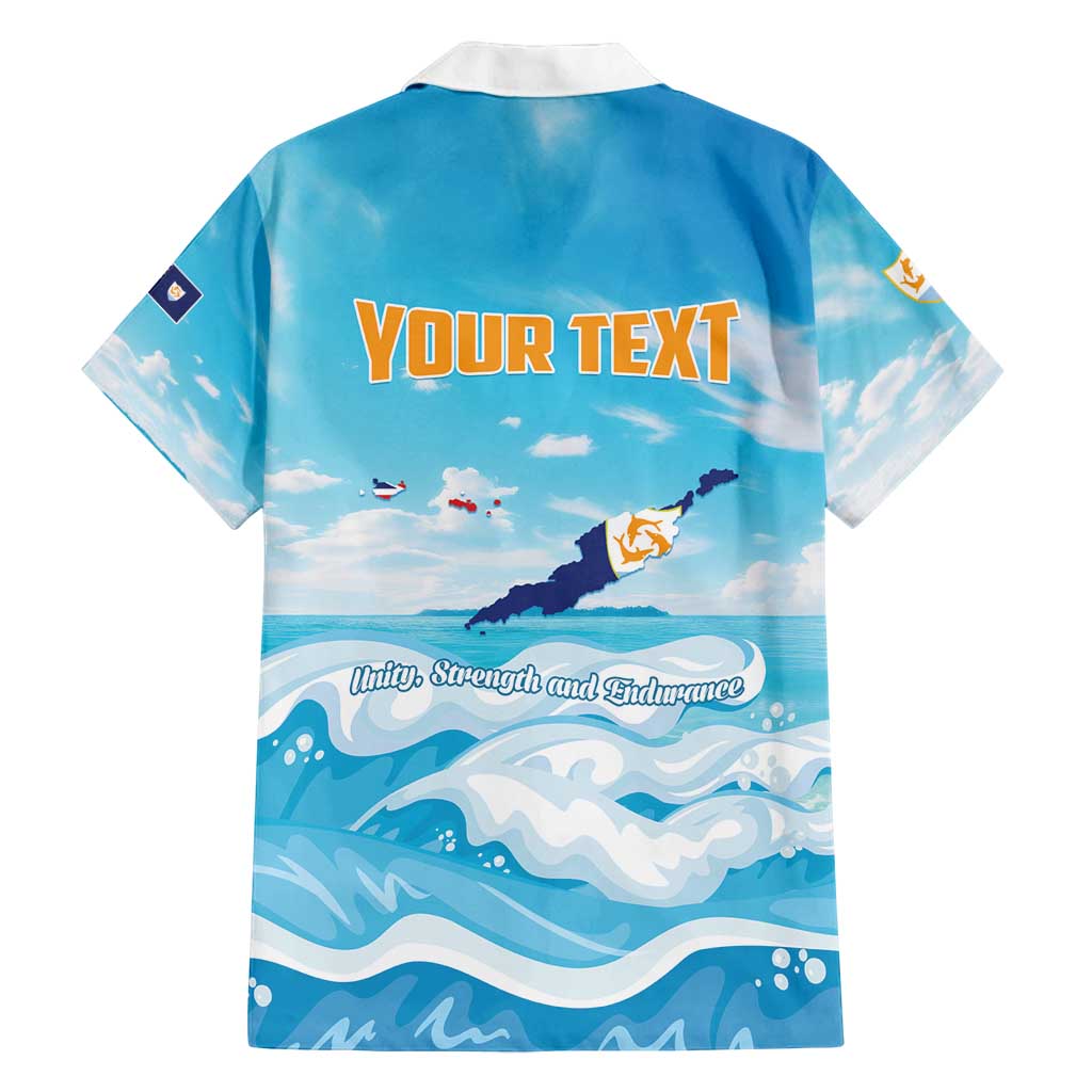 Personalized Anguilla Family Matching Puletasi and Hawaiian Shirt Three Orange Gold Natural Dolphins
