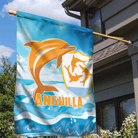 Anguilla Garden Flag Three Orange Gold Natural Dolphins - Wonder Print Shop