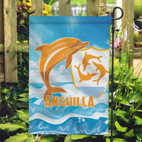 Anguilla Garden Flag Three Orange Gold Natural Dolphins - Wonder Print Shop