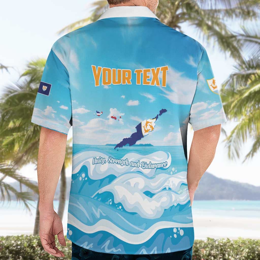 Personalized Anguilla Hawaiian Shirt Three Orange Gold Natural Dolphins - Wonder Print Shop