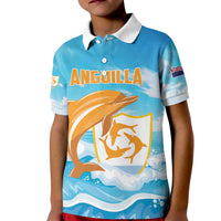 Personalized Anguilla Kid Polo Shirt Three Orange Gold Natural Dolphins - Wonder Print Shop