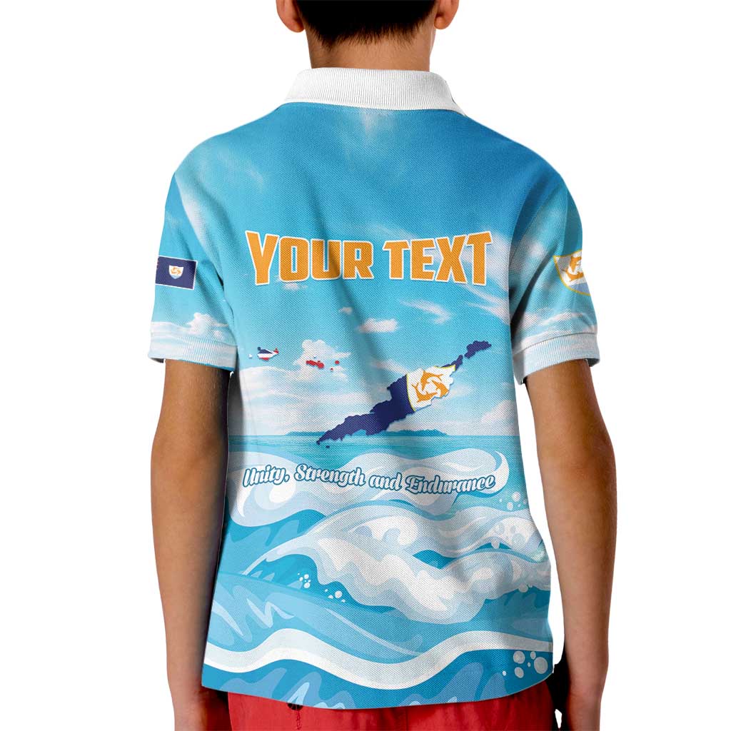 Personalized Anguilla Kid Polo Shirt Three Orange Gold Natural Dolphins - Wonder Print Shop