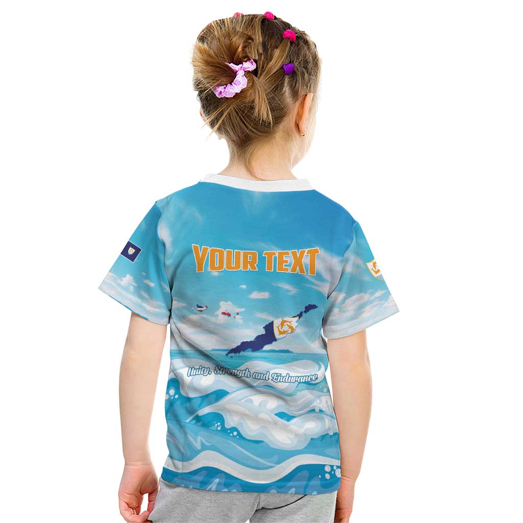Personalized Anguilla Kid T Shirt Three Orange Gold Natural Dolphins - Wonder Print Shop