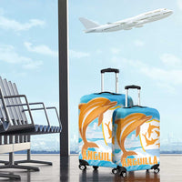 Anguilla Luggage Cover Three Orange Gold Natural Dolphins - Wonder Print Shop