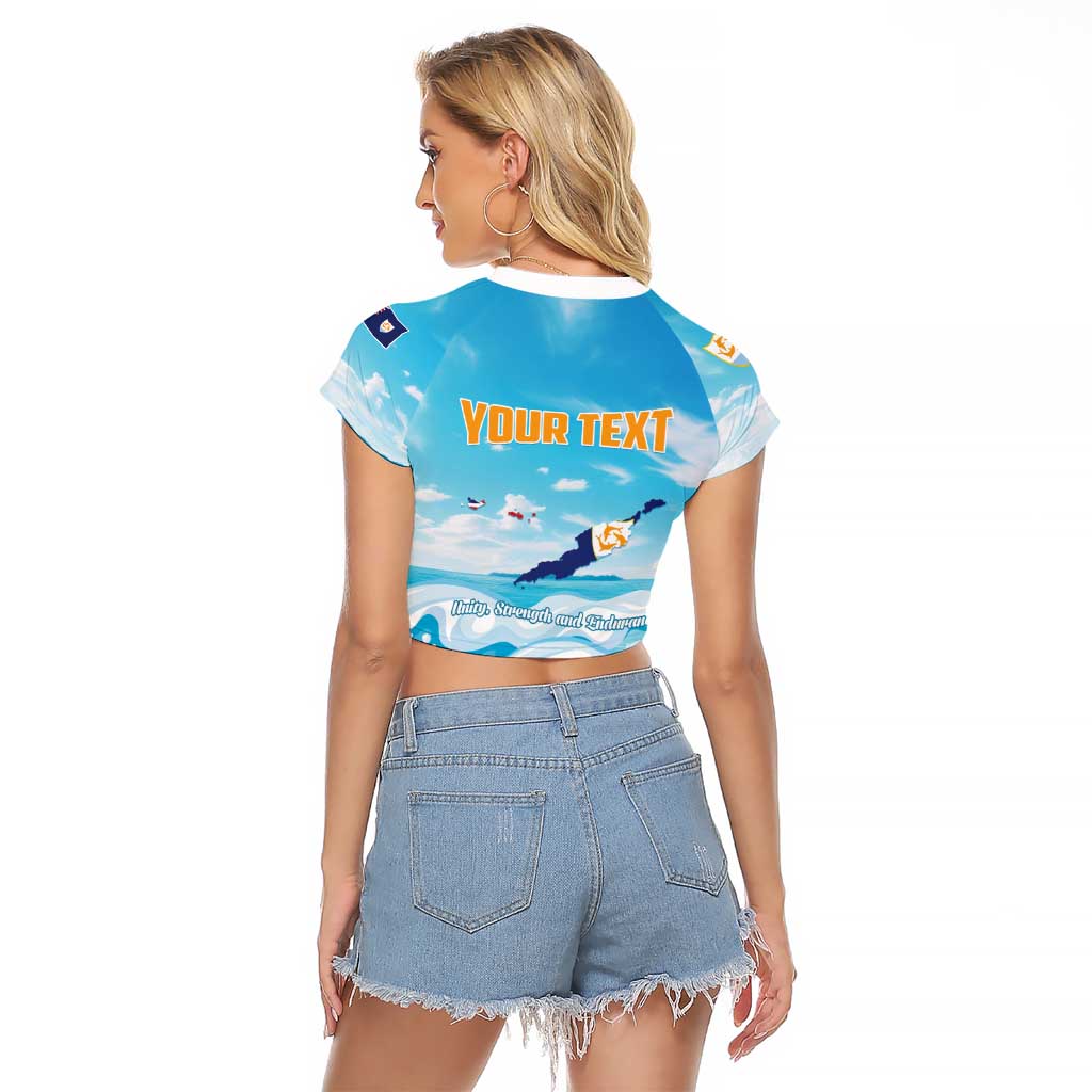 Personalized Anguilla Raglan Cropped T Shirt Three Orange Gold Natural Dolphins - Wonder Print Shop