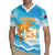 Personalized Anguilla Rugby Jersey Three Orange Gold Natural Dolphins - Wonder Print Shop