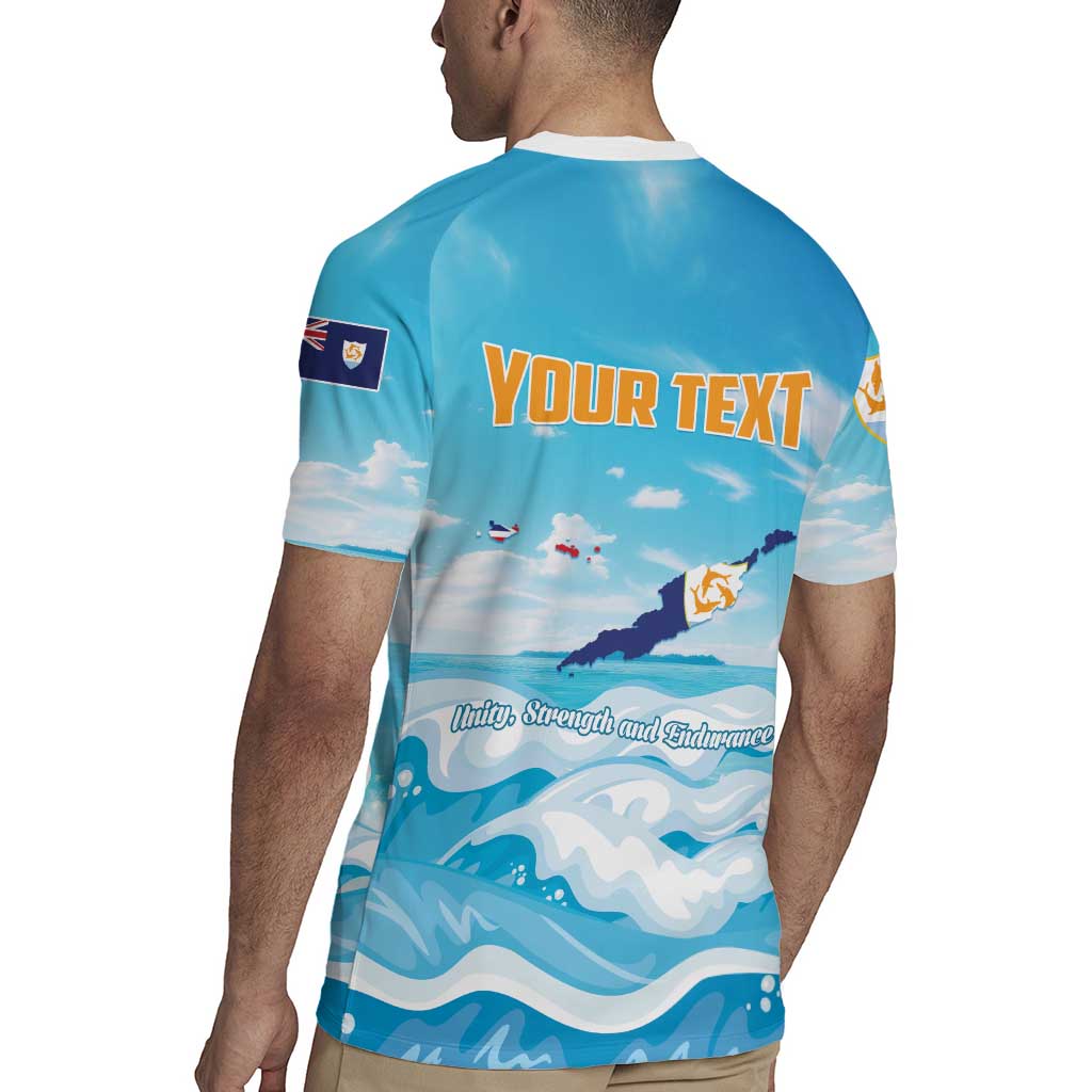 Personalized Anguilla Rugby Jersey Three Orange Gold Natural Dolphins - Wonder Print Shop