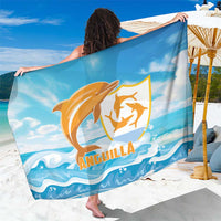 Anguilla Sarong Three Orange Gold Natural Dolphins - Wonder Print Shop