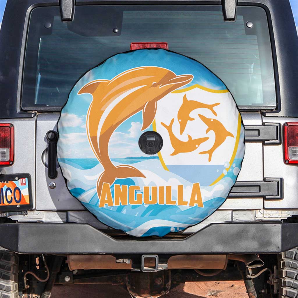 Anguilla Spare Tire Cover Three Orange Gold Natural Dolphins - Wonder Print Shop