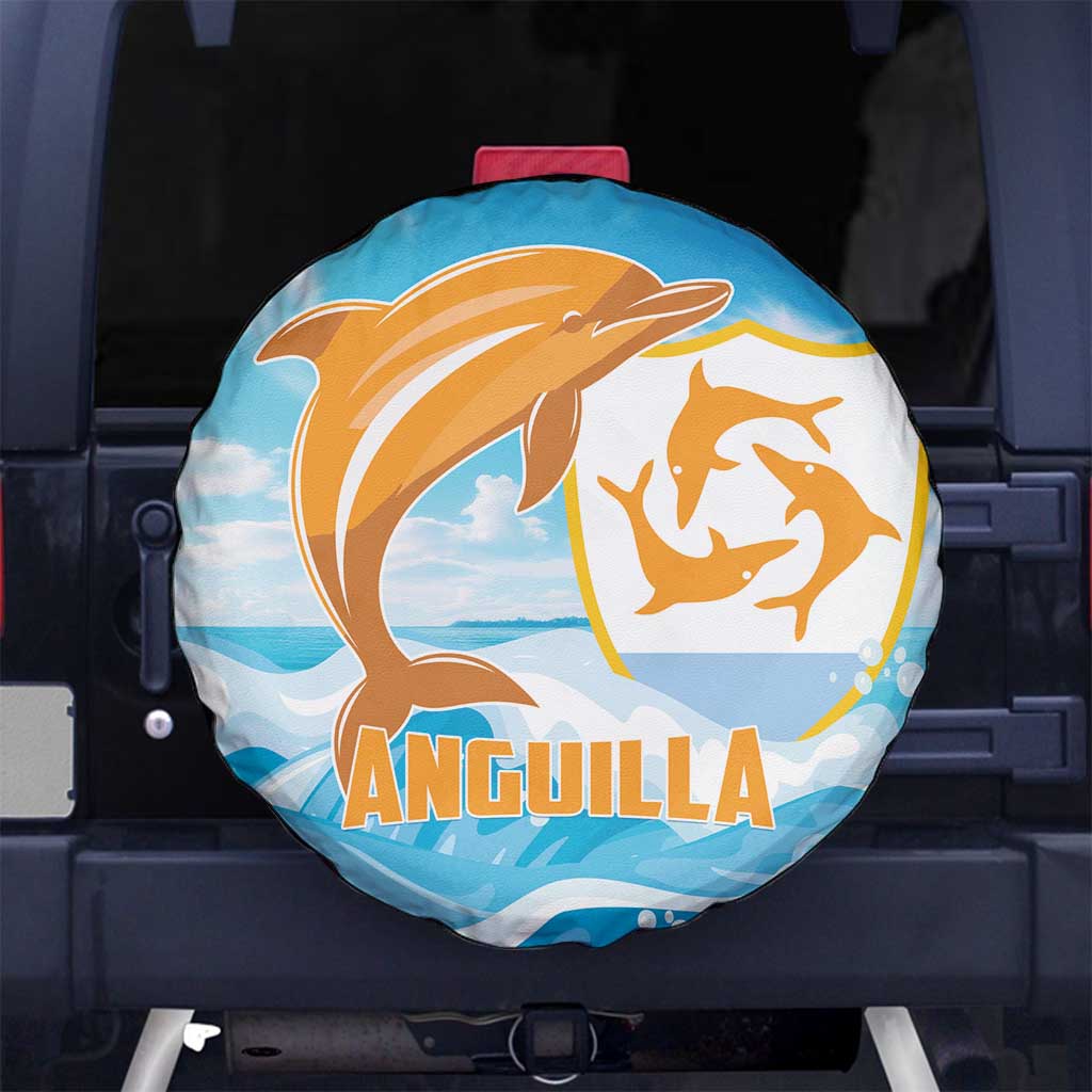 Anguilla Spare Tire Cover Three Orange Gold Natural Dolphins - Wonder Print Shop