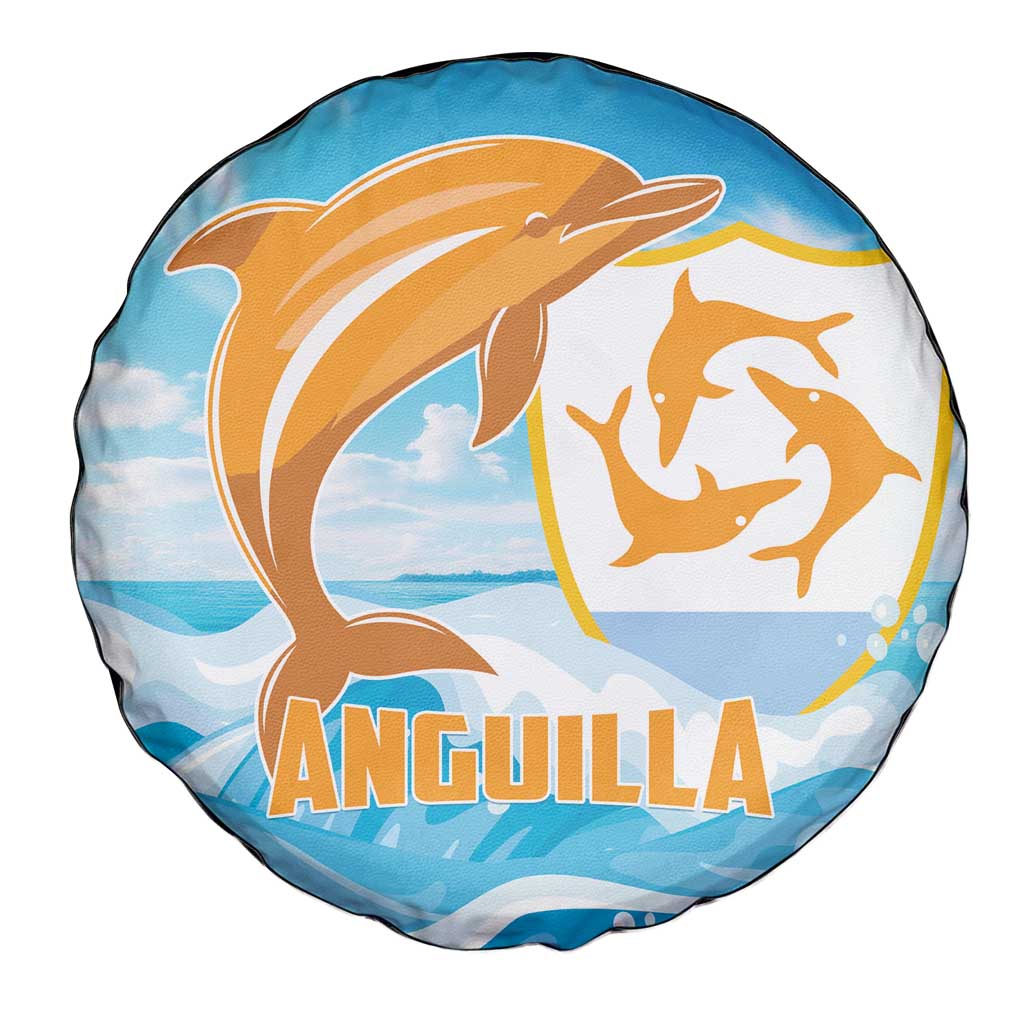 Anguilla Spare Tire Cover Three Orange Gold Natural Dolphins - Wonder Print Shop