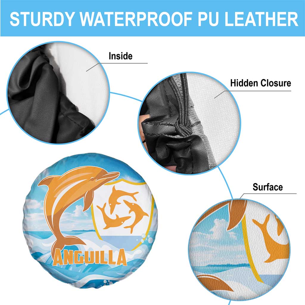 Anguilla Spare Tire Cover Three Orange Gold Natural Dolphins - Wonder Print Shop