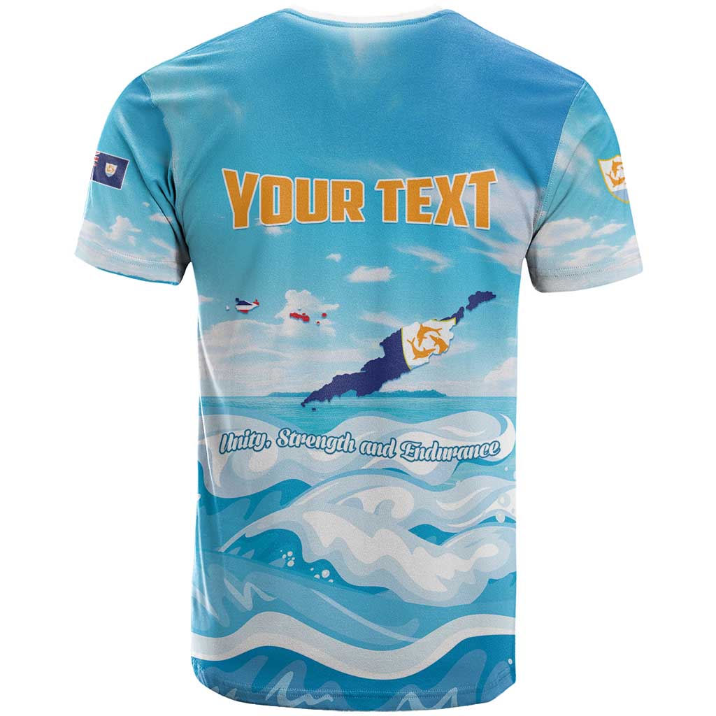 Personalized Anguilla T Shirt Three Orange Gold Natural Dolphins - Wonder Print Shop