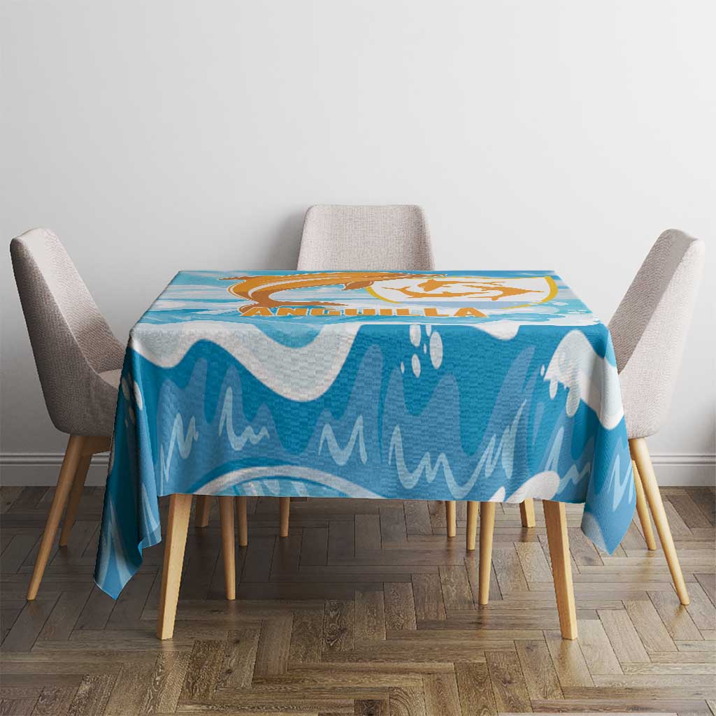 Anguilla Tablecloth Three Orange Gold Natural Dolphins - Wonder Print Shop