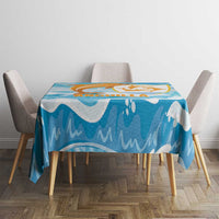 Anguilla Tablecloth Three Orange Gold Natural Dolphins - Wonder Print Shop