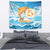 Anguilla Tapestry Three Orange Gold Natural Dolphins - Wonder Print Shop