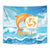 Anguilla Tapestry Three Orange Gold Natural Dolphins - Wonder Print Shop