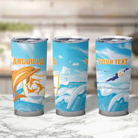 Personalized Anguilla Tumbler Cup Three Orange Gold Natural Dolphins - Wonder Print Shop