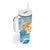 Personalized Anguilla Tumbler With Handle Three Orange Gold Natural Dolphins - Wonder Print Shop