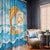 Anguilla Window Curtain Three Orange Gold Natural Dolphins - Wonder Print Shop