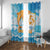 Anguilla Window Curtain Three Orange Gold Natural Dolphins - Wonder Print Shop