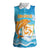 Personalized Anguilla Women Sleeveless Polo Shirt Three Orange Gold Natural Dolphins - Wonder Print Shop