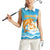 Personalized Anguilla Women Sleeveless Polo Shirt Three Orange Gold Natural Dolphins - Wonder Print Shop
