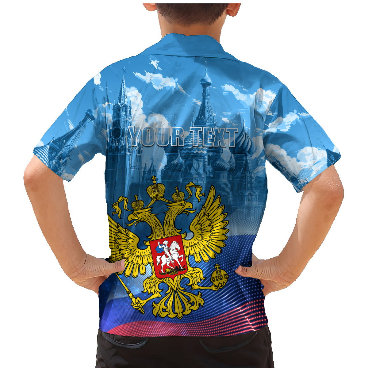Russia Day 2024 Family Matching Mermaid Dress and Hawaiian Shirt Coat Of Arms With Red Square - Wonder Print Shop