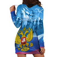Russia Day 2024 Hoodie Dress Coat Of Arms With Red Square - Wonder Print Shop