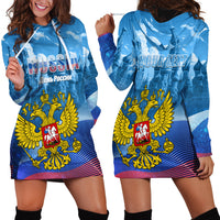 Russia Day 2024 Hoodie Dress Coat Of Arms With Red Square - Wonder Print Shop