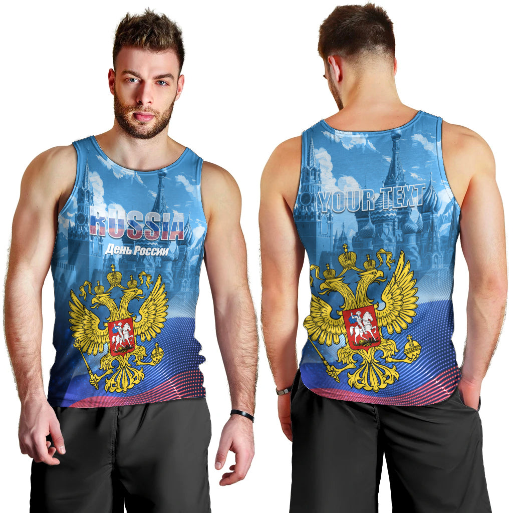 Russia Day 2024 Men Tank Top Coat Of Arms With Red Square - Wonder Print Shop