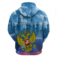 Russia Day 2024 Zip Hoodie Coat Of Arms With Red Square - Wonder Print Shop