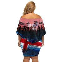 Iceland Independence Day 2024 Family Matching Off Shoulder Short Dress and Hawaiian Shirt Coat Of Arms Happy 80th Anniversary - Wonder Print Shop