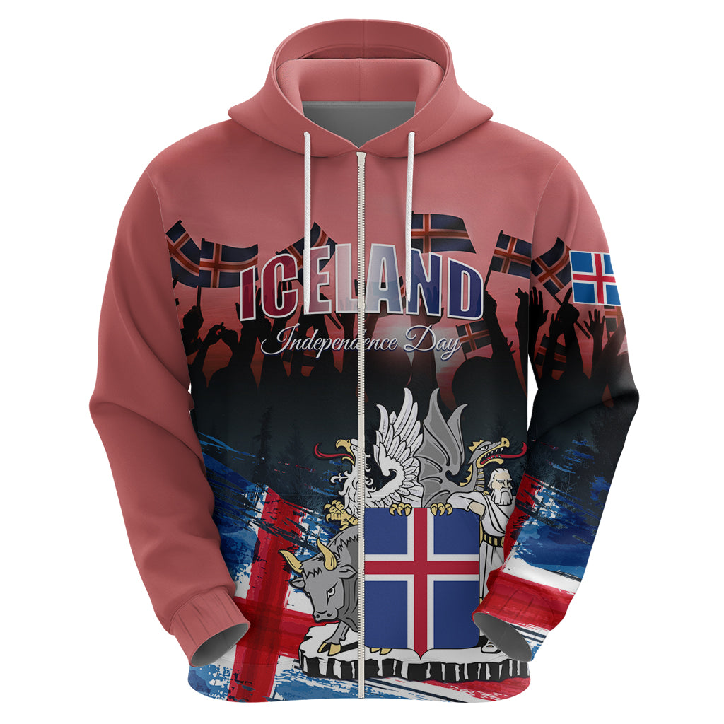 Iceland Independence Day 2024 Hoodie Coat Of Arms Happy 80th Anniversary - Wonder Print Shop