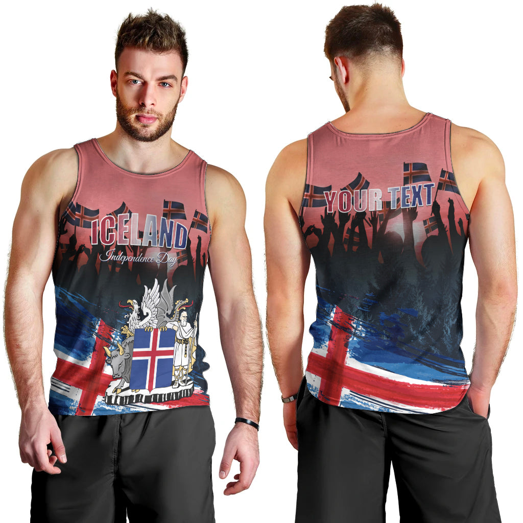 Iceland Independence Day 2024 Men Tank Top Coat Of Arms Happy 80th Anniversary - Wonder Print Shop