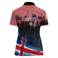 Iceland Independence Day 2024 Women Polo Shirt Coat Of Arms Happy 80th Anniversary - Wonder Print Shop