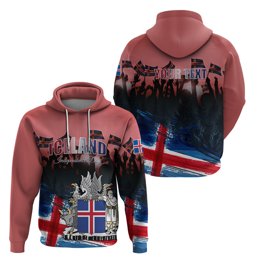 Iceland Independence Day 2024 Zip Hoodie Coat Of Arms Happy 80th Anniversary - Wonder Print Shop