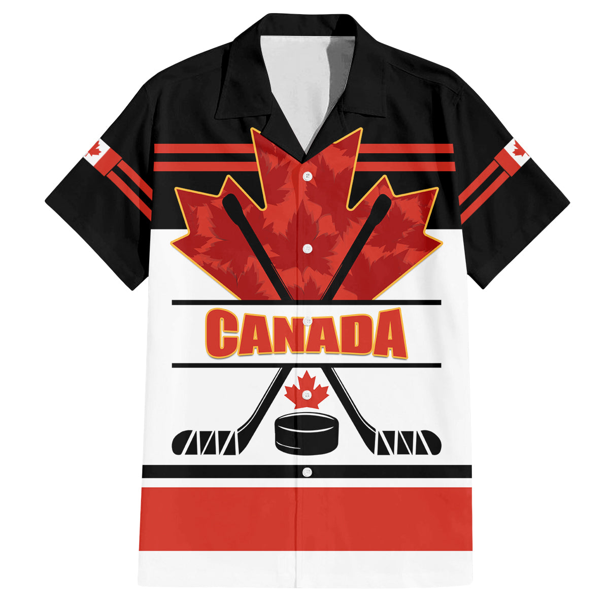 Canada Hockey 2024 Family Matching Long Sleeve Bodycon Dress and Hawaiian Shirt Hockey is Canada Game - Wonder Print Shop