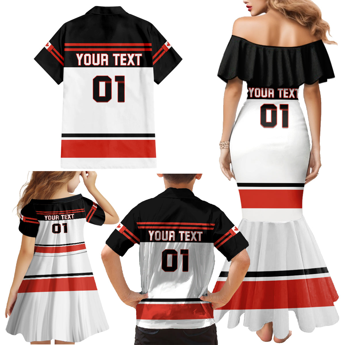 Canada Hockey 2024 Family Matching Mermaid Dress and Hawaiian Shirt Hockey is Canada Game - Wonder Print Shop