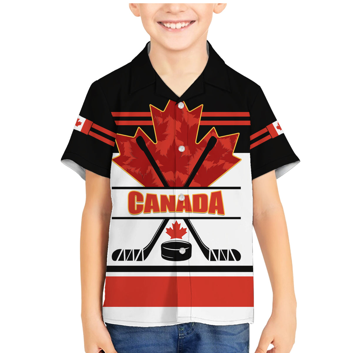 Canada Hockey 2024 Family Matching Mermaid Dress and Hawaiian Shirt Hockey is Canada Game - Wonder Print Shop