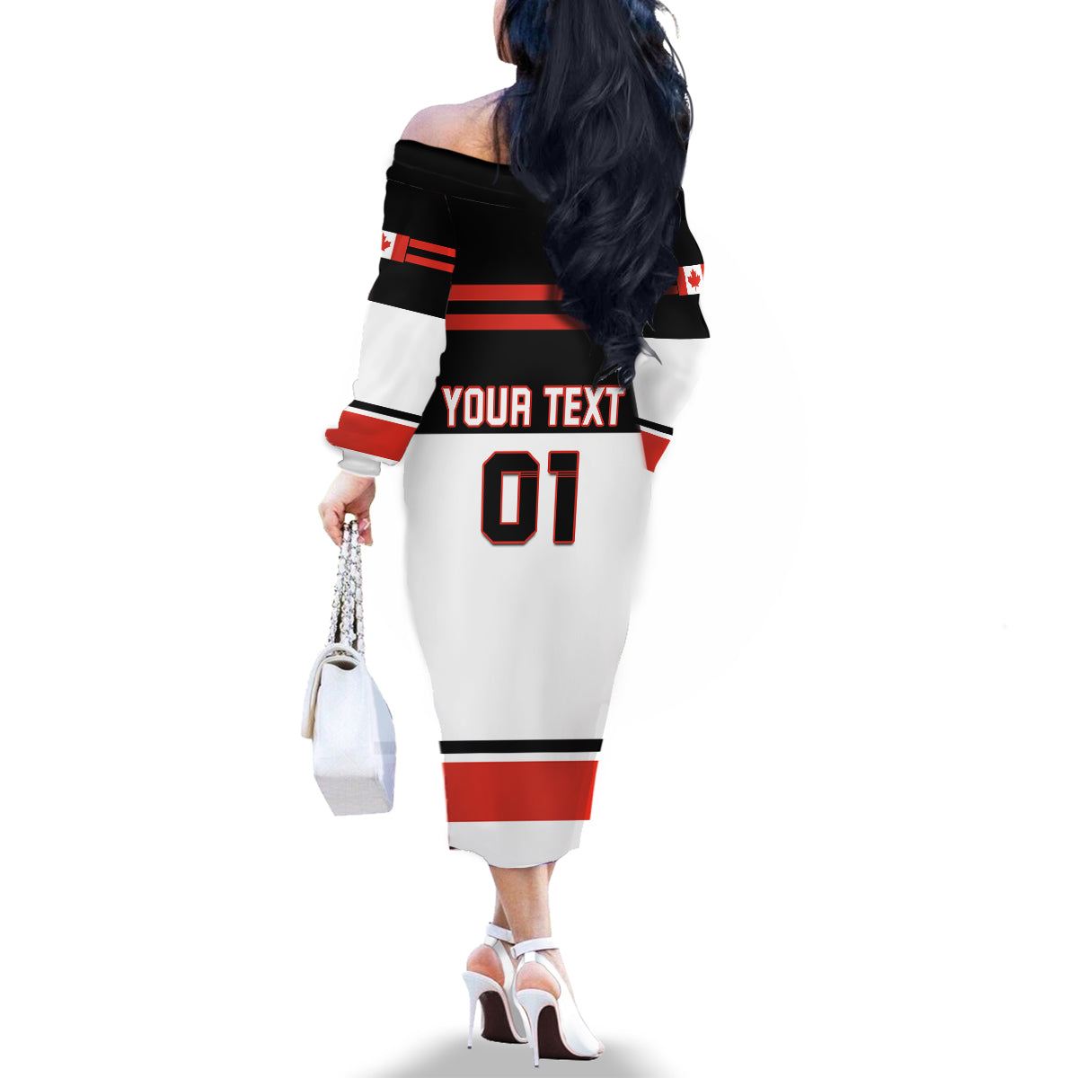 Canada Hockey 2024 Family Matching Off The Shoulder Long Sleeve Dress and Hawaiian Shirt Hockey is Canada Game - Wonder Print Shop