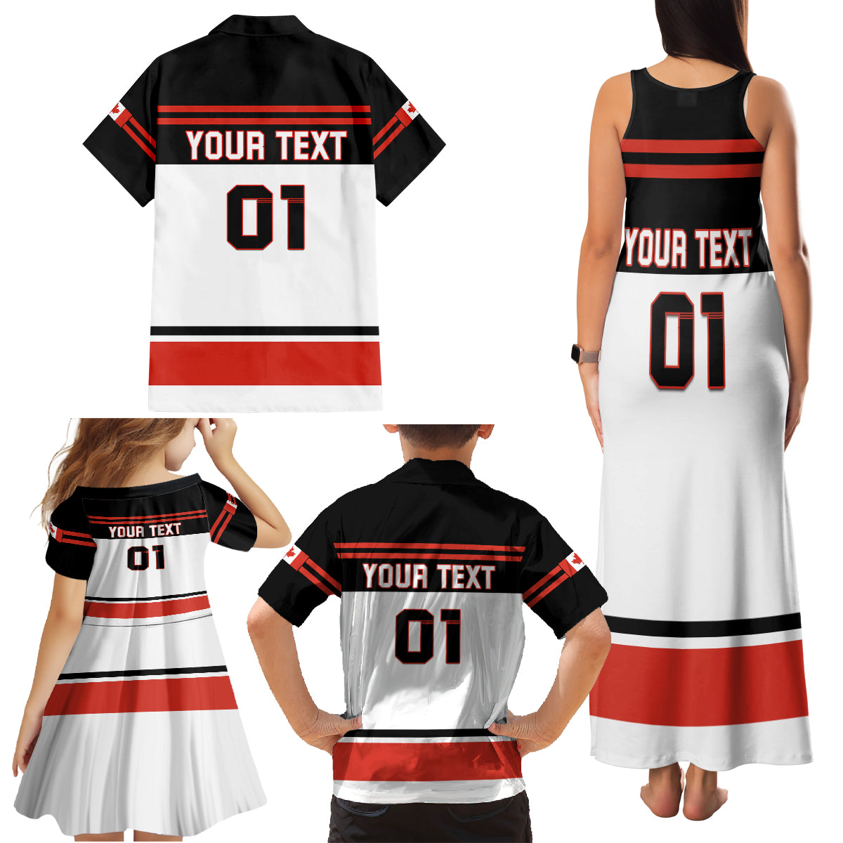 Canada Hockey 2024 Family Matching Tank Maxi Dress and Hawaiian Shirt Hockey is Canada Game - Wonder Print Shop