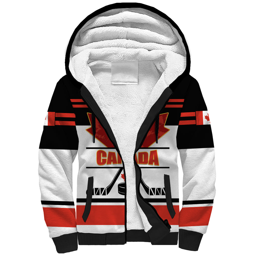 Canada Hockey 2024 Sherpa Hoodie Hockey is Canada Game - Wonder Print Shop