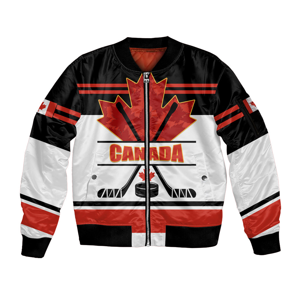 Canada Hockey 2024 Sleeve Zip Bomber Jacket Hockey is Canada Game - Wonder Print Shop