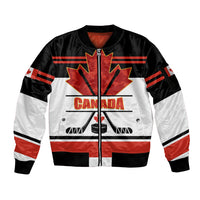 Canada Hockey 2024 Sleeve Zip Bomber Jacket Hockey is Canada Game - Wonder Print Shop