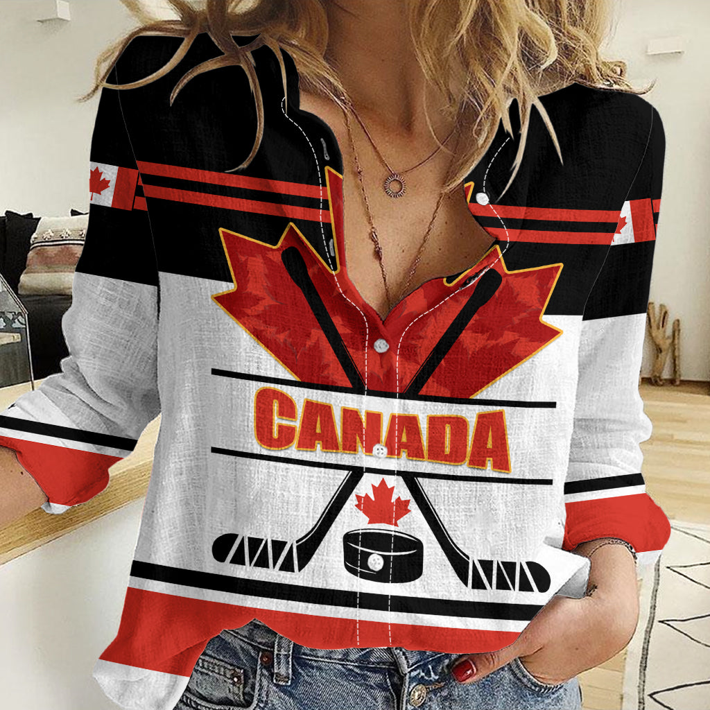 Canada Hockey 2024 Women Casual Shirt Hockey is Canada Game - Wonder Print Shop