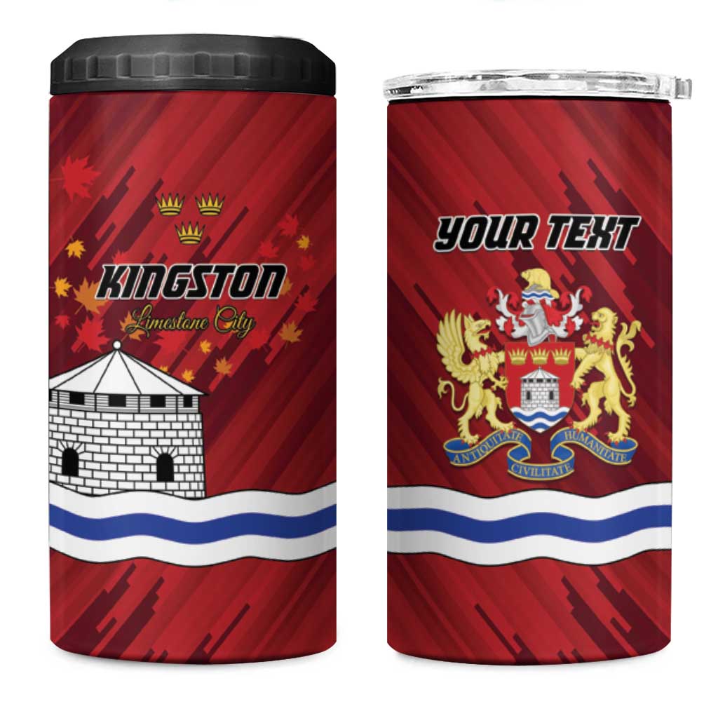 Personalised Kingston 4 in 1 Can Cooler Tumbler Antiquitate Civilitate Humanitate
