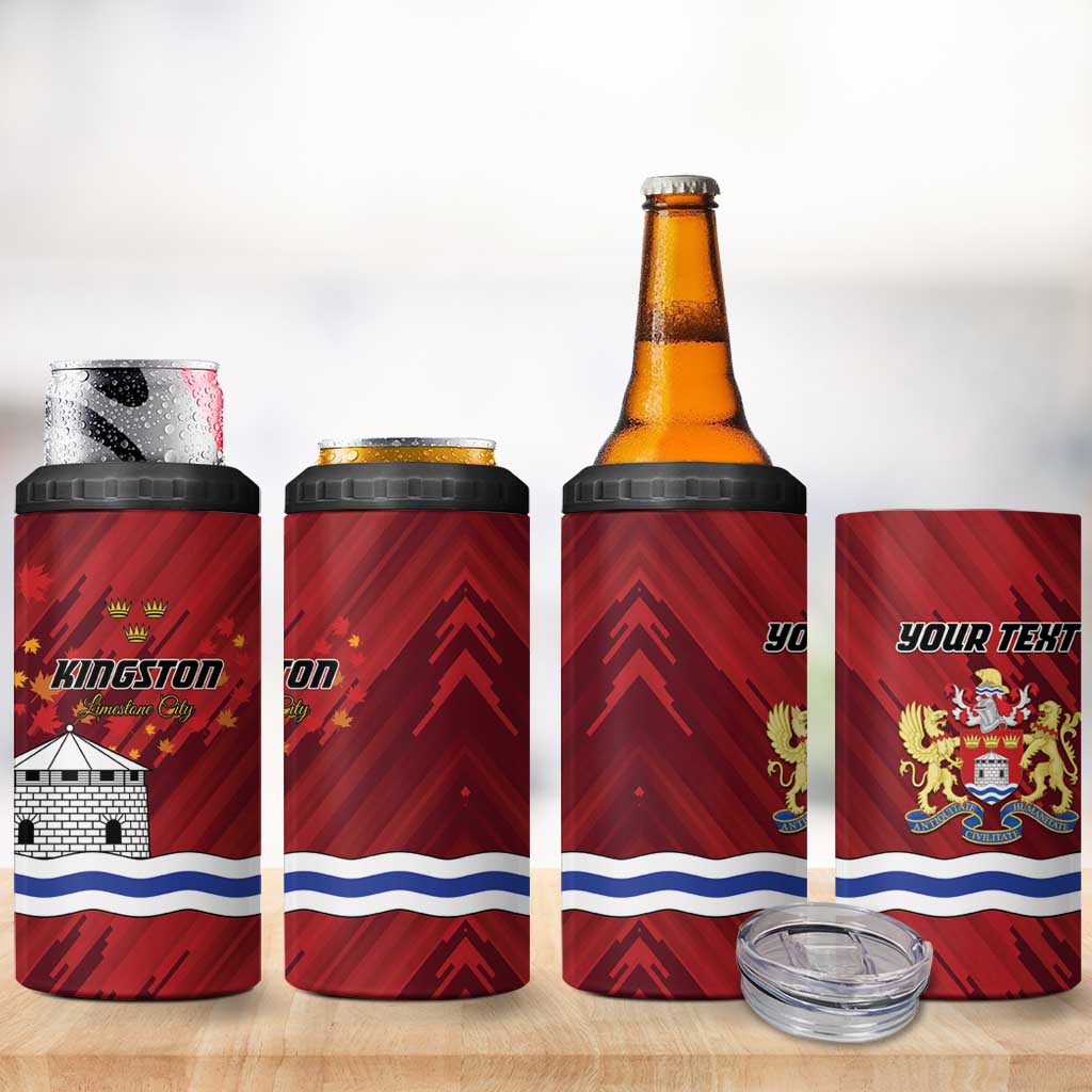 Personalised Kingston 4 in 1 Can Cooler Tumbler Antiquitate Civilitate Humanitate